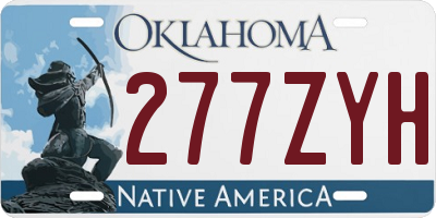 OK license plate 277ZYH