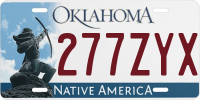 OK license plate 277ZYX