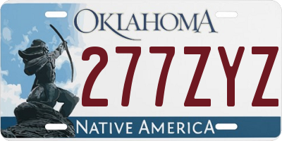 OK license plate 277ZYZ