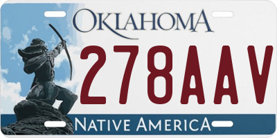 OK license plate 278AAV