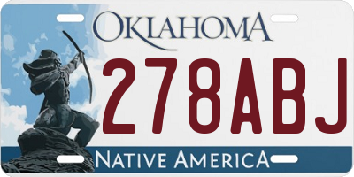 OK license plate 278ABJ