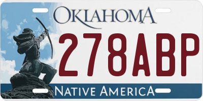 OK license plate 278ABP