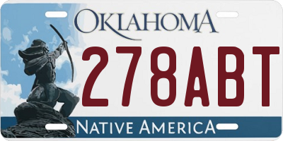 OK license plate 278ABT