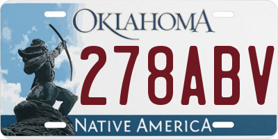 OK license plate 278ABV