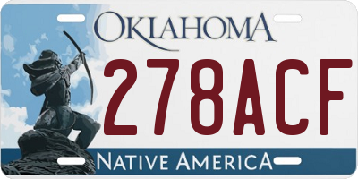 OK license plate 278ACF