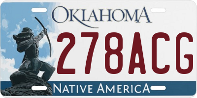 OK license plate 278ACG