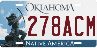 OK license plate 278ACM