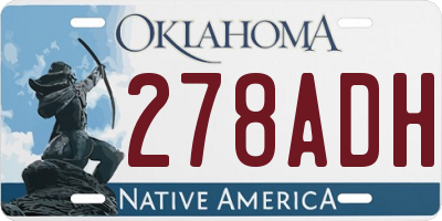 OK license plate 278ADH