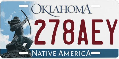 OK license plate 278AEY