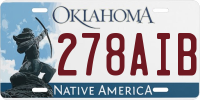 OK license plate 278AIB