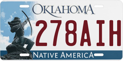 OK license plate 278AIH