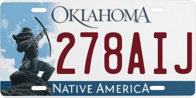 OK license plate 278AIJ
