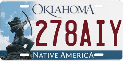 OK license plate 278AIY