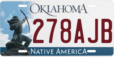 OK license plate 278AJB