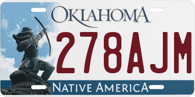 OK license plate 278AJM