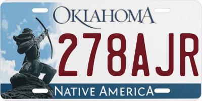 OK license plate 278AJR