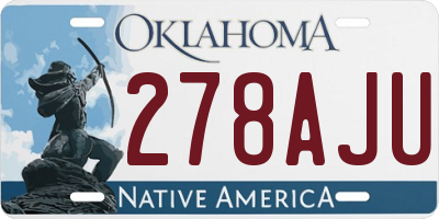 OK license plate 278AJU