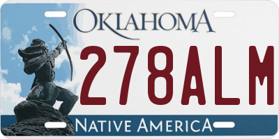 OK license plate 278ALM