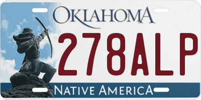 OK license plate 278ALP