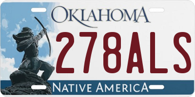 OK license plate 278ALS