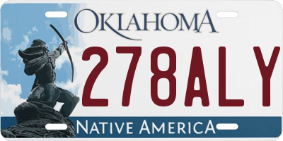 OK license plate 278ALY