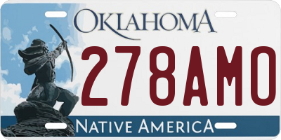 OK license plate 278AMO