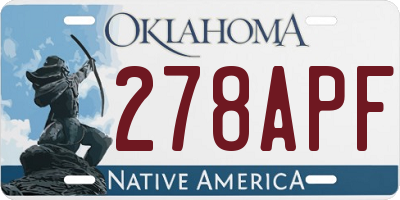 OK license plate 278APF