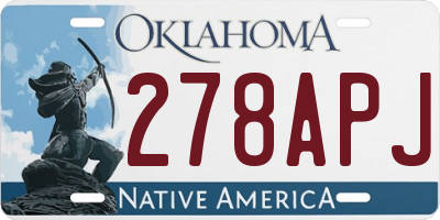 OK license plate 278APJ