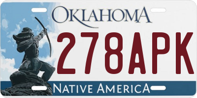 OK license plate 278APK