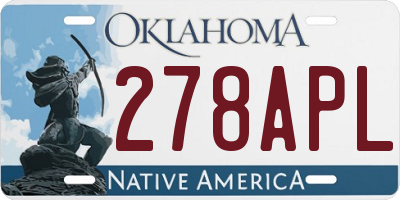 OK license plate 278APL