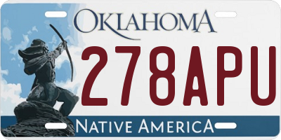 OK license plate 278APU