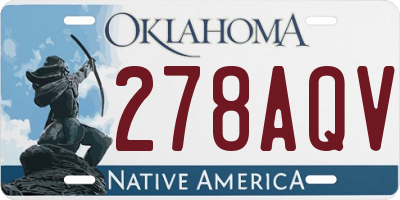 OK license plate 278AQV