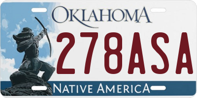 OK license plate 278ASA