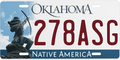 OK license plate 278ASG