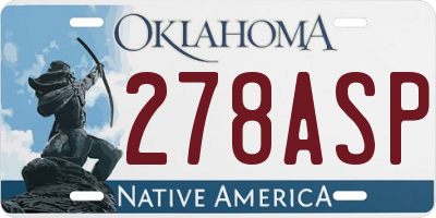 OK license plate 278ASP