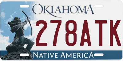 OK license plate 278ATK