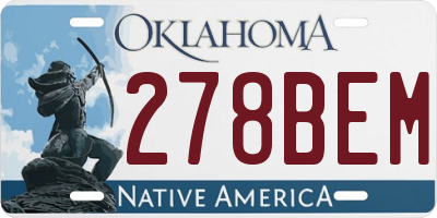 OK license plate 278BEM