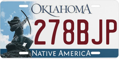 OK license plate 278BJP