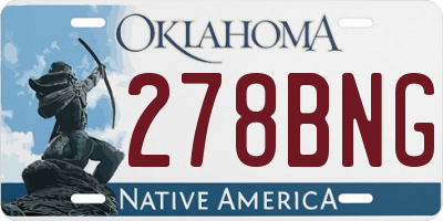 OK license plate 278BNG