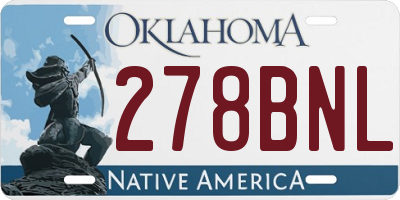 OK license plate 278BNL