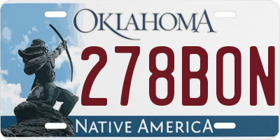 OK license plate 278BON