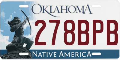 OK license plate 278BPB