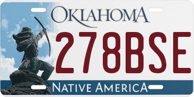 OK license plate 278BSE