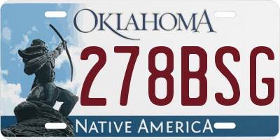 OK license plate 278BSG