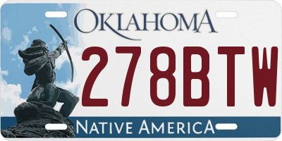 OK license plate 278BTW