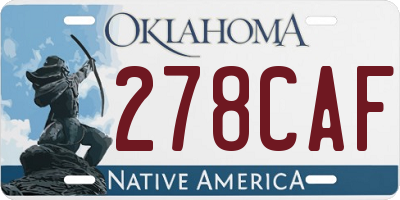 OK license plate 278CAF