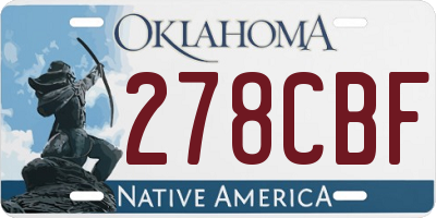 OK license plate 278CBF