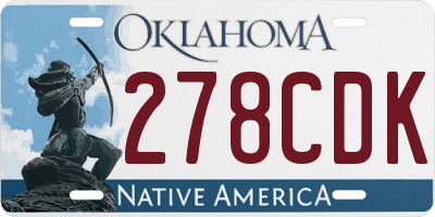 OK license plate 278CDK