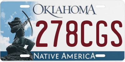 OK license plate 278CGS
