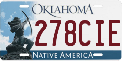 OK license plate 278CIE